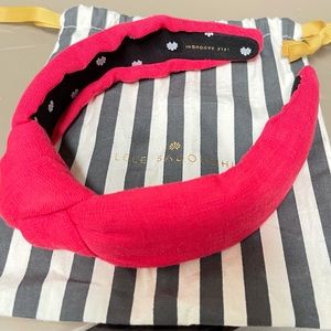 Lele Sadoughi Red Linen Knotted Headband